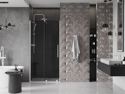 Mexen Velar porte de douche coulissante 90 cm, graphite, blanc - 871-090-000-41-20