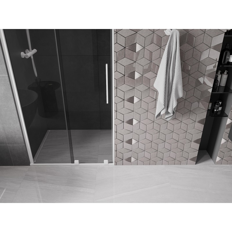 Mexen Velar porte de douche coulissante 100 cm, graphite, blanc - 871-100-000-41-20