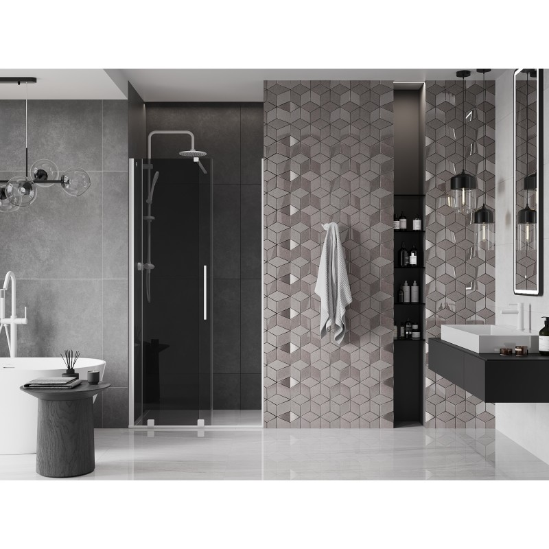 Mexen Velar porte de douche coulissante 100 cm, graphite, blanc - 871-100-000-41-20