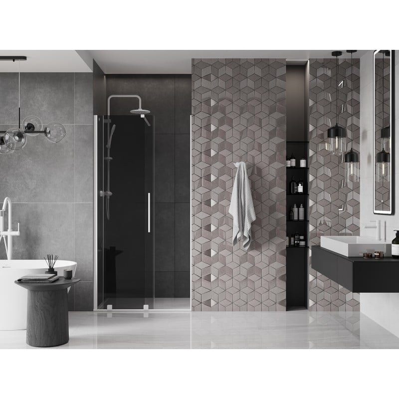 Mexen Velar porte de douche coulissante 120 cm, graphite, blanc - 871-120-000-41-20