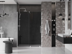 Mexen Velar porte de douche coulissante 140 cm, graphite, blanc - 871-140-000-41-20