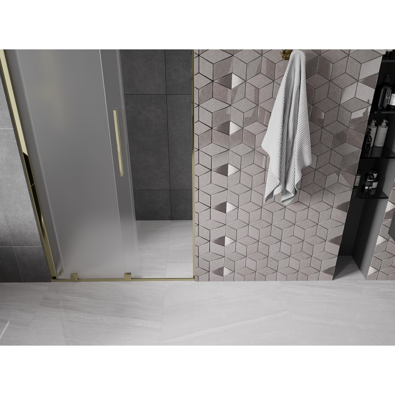 Mexen Velar porte de douche coulissante 90 cm, givré, or - 871-090-000-31-50
