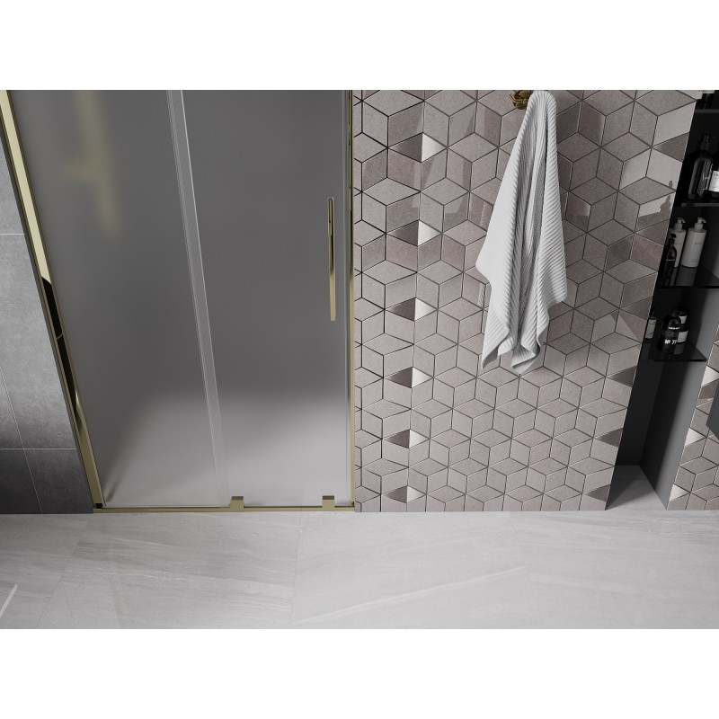 Mexen Velar porte de douche coulissante 90 cm, givré, or - 871-090-000-31-50