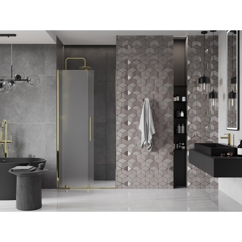 Mexen Velar porte de douche coulissante 90 cm, givré, or - 871-090-000-31-50