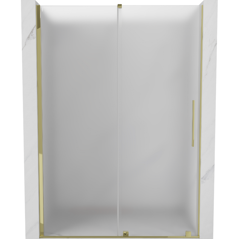 Mexen Velar porte de douche coulissante 130 cm, givre, dorée - 871-130-000-31-50