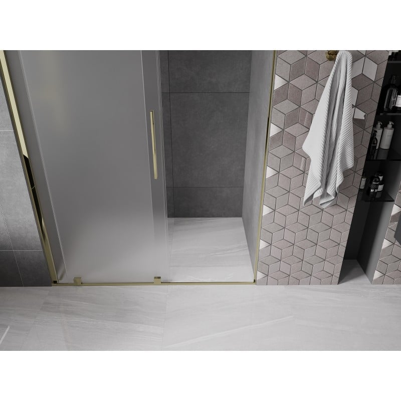 Mexen Velar portes de douche coulissantes 140 cm, givre, doré - 871-140-000-31-50