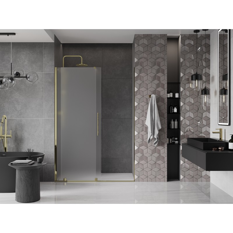 Mexen Velar portes de douche coulissantes 140 cm, givre, doré - 871-140-000-31-50