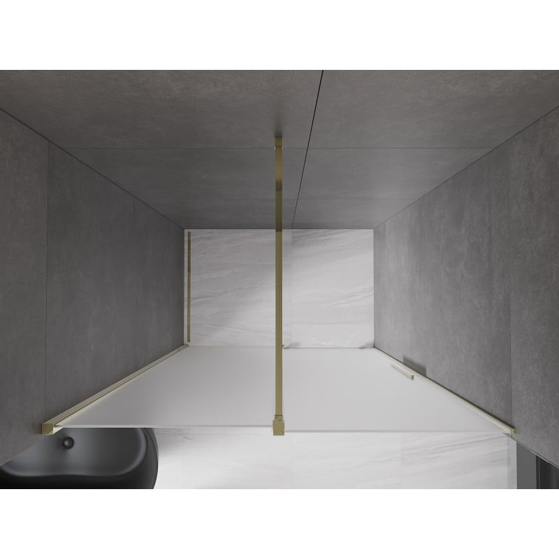 Mexen Velar portes de douche coulissantes 140 cm, givre, doré - 871-140-000-31-50
