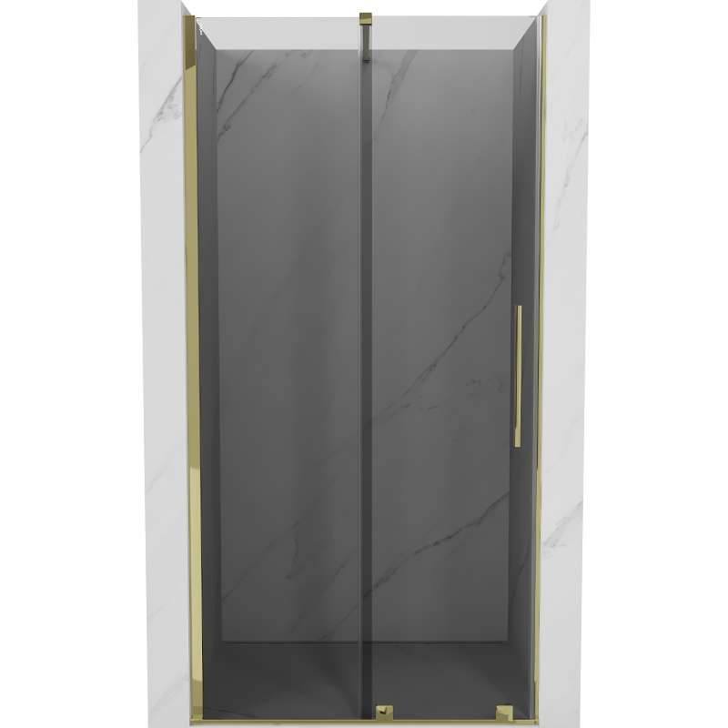 Mexen Velar portes de douche coulissantes 110 cm, graphite, or - 871-110-000-41-50