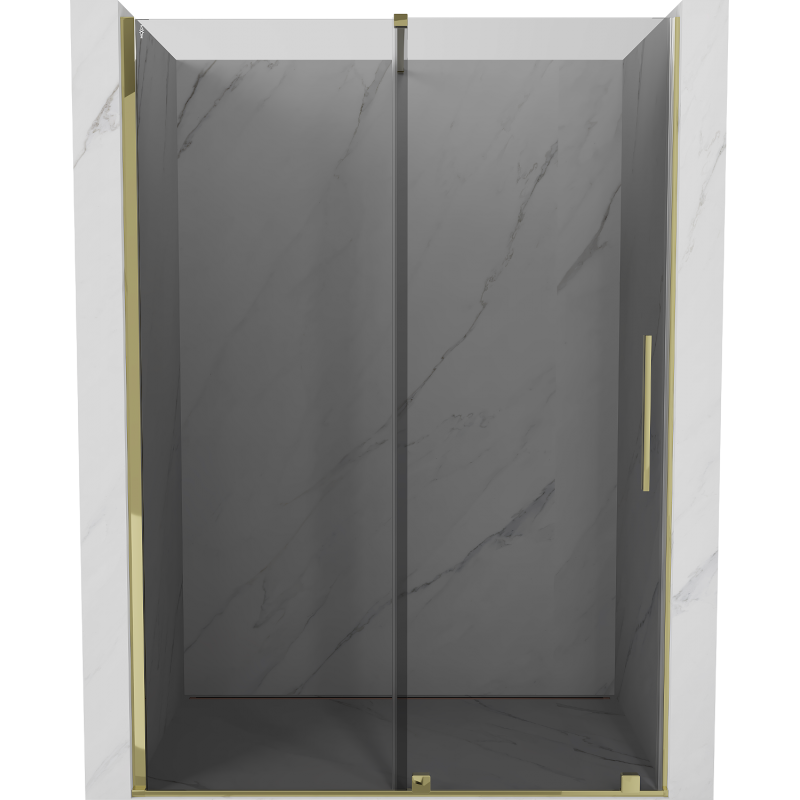 Mexen Velar porte de douche coulissante 140 cm, graphite, or - 871-140-000-41-50