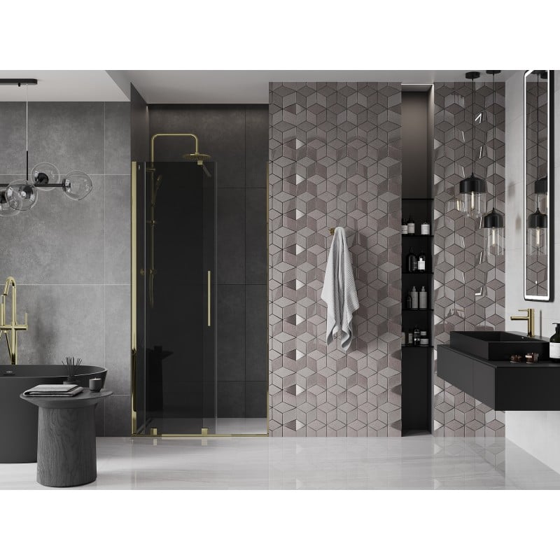 Mexen Velar porte de douche coulissante 120 cm, graphite, or - 871-120-000-41-50