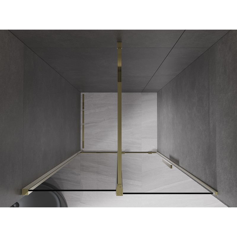 Mexen Velar portes de douche coulissantes 110 cm, graphite, or - 871-110-000-41-50