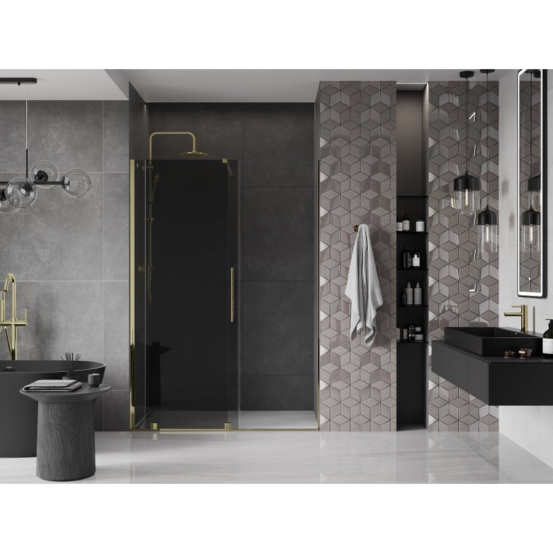 Mexen Velar porte de douche coulissante 150 cm, graphite, or - 871-150-000-41-50
