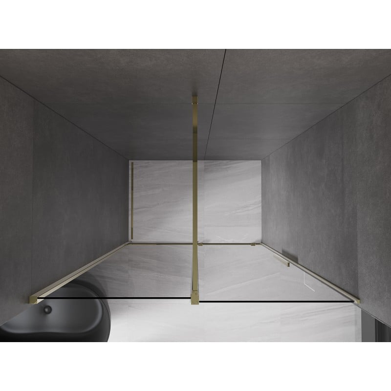 Mexen Velar porte de douche coulissante 150 cm, graphite, or - 871-150-000-41-50