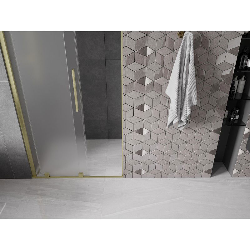 Mexen Velar porte de douche coulissante 110 cm, givre, doré brossé - 871-110-000-31-55
