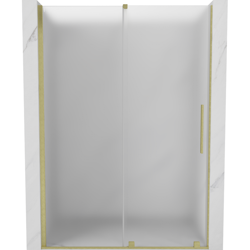 Mexen Velar porte de douche coulissante 130 cm, givré, or brossé - 871-130-000-31-55