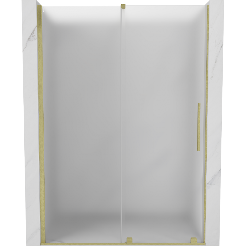 Porte de douche coulissante Mexen Velar 140 cm, givrée, or brossé - 871-140-000-31-55