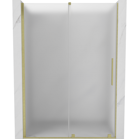 Porte de douche coulissante Mexen Velar 140 cm, givrée, or brossé - 871-140-000-31-55