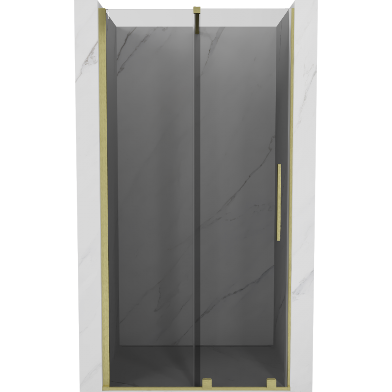 Mexen Velar porte de douche coulissante 110 cm, graphite, or brossé - 871-110-000-41-55