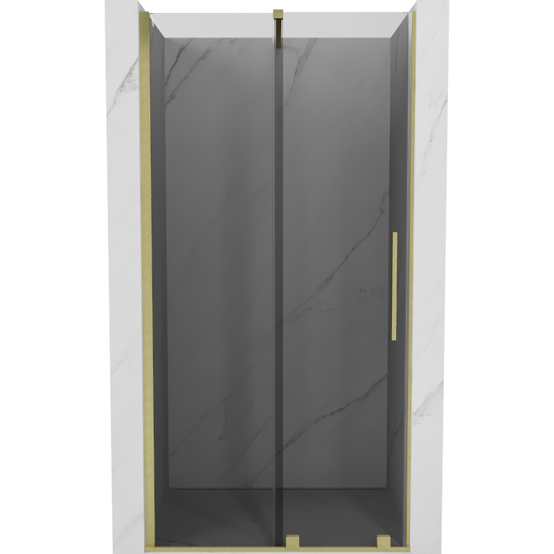Mexen Velar porte de douche coulissante 120 cm, graphite, or brossé - 871-120-000-41-55