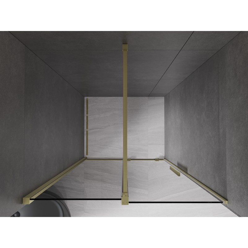 Mexen Velar porte de douche coulissante 90 cm, graphite, or brossé - 871-090-000-41-55