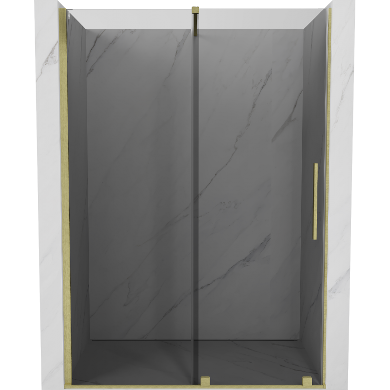 Mexen Velar portes de douche coulissantes 160 cm, graphite, or brossé - 871-160-000-41-55