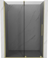 Mexen Velar porte de douche coulissante 160 cm, graphite, or brossé - 871-160-000-41-55