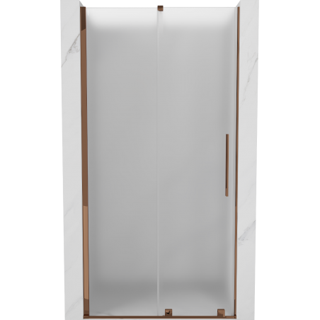 Porte de douche coulissante Mexen Velar 90 cm, givré, or rose - 871-090-000-31-60