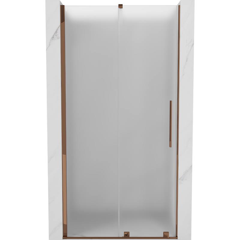 Mexen Velar porte de douche coulissante 110 cm, givré, or rose - 871-110-000-31-60