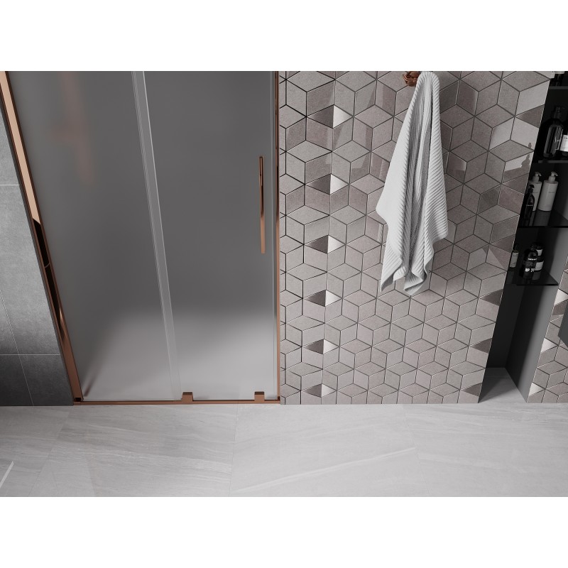 Mexen Velar porte de douche coulissante 100 cm, givre, or rose - 871-100-000-31-60