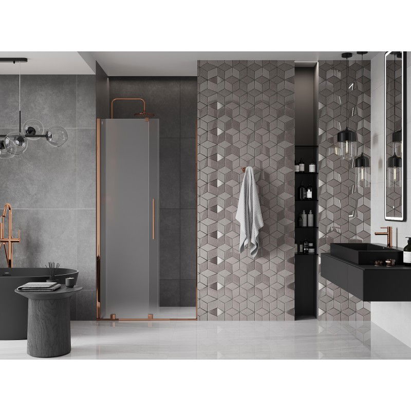Mexen Velar porte de douche coulissante 90 cm, givre, or rose - 871-090-000-31-60
