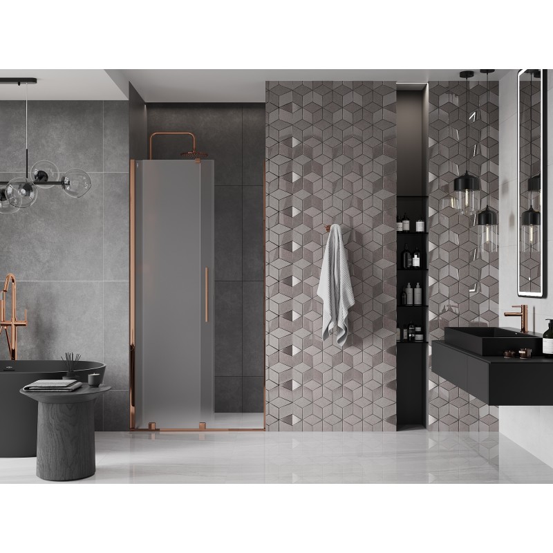Mexen Velar porte de douche coulissante 100 cm, givre, or rose - 871-100-000-31-60
