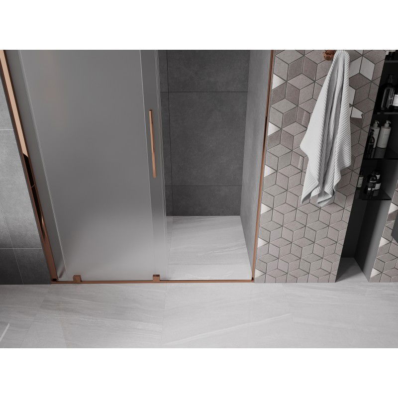 Mexen Velar porte de douche coulissante 150 cm, givre, or rose - 871-150-000-31-60
