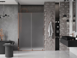 Mexen Velar porte de douche coulissante 140 cm, givre, or rose - 871-140-000-31-60