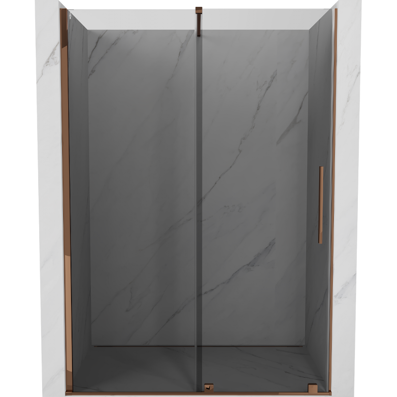 Mexen Velar portes de douche coulissantes 140 cm, graphite, or rose - 871-140-000-41-60