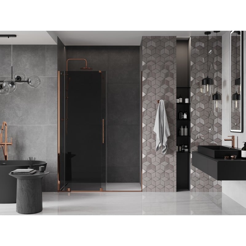 Mexen Velar porte de douche coulissante 150 cm, graphite, or rose - 871-150-000-41-60