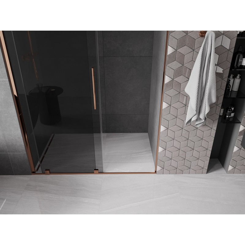 Mexen Velar porte de douche coulissante 130 cm, graphite, or rose - 871-130-000-41-60