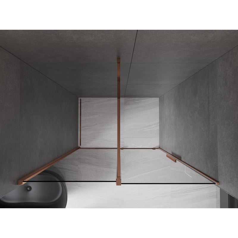 Mexen Velar porte de douche coulissante 150 cm, graphite, or rose - 871-150-000-41-60