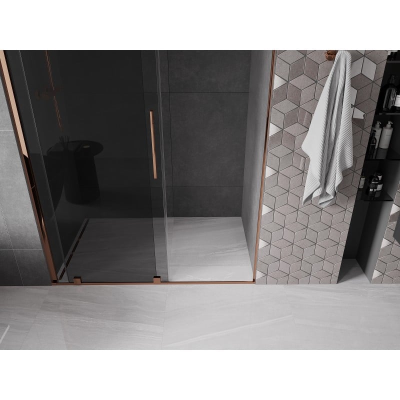 Mexen Velar porte de douche coulissante 150 cm, graphite, or rose - 871-150-000-41-60