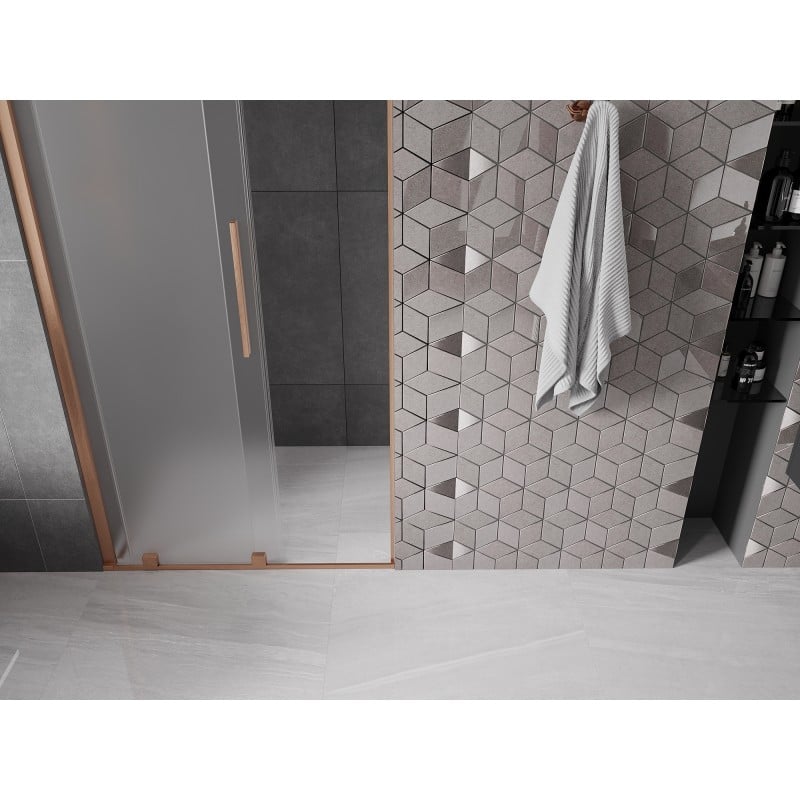 Mexen Velar porte de douche coulissante 90 cm, givre, cuivre brossé - 871-090-000-31-65