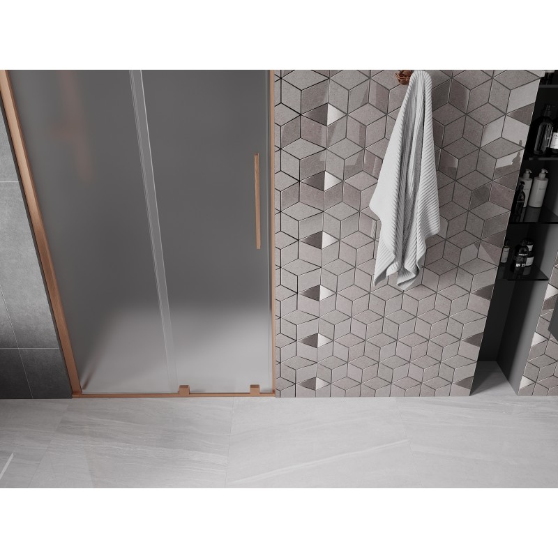 Mexen Velar porte de douche coulissante 90 cm, givre, cuivre brossé - 871-090-000-31-65