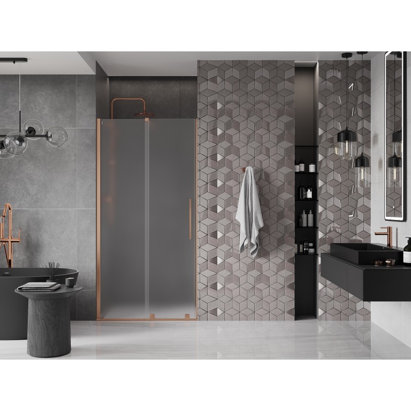Mexen Velar porte de douche coulissante 90 cm, givre, cuivre brossé - 871-090-000-31-65