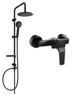 Mexen Carl ensemble de douche à montage externe avec pomme de douche et robinet de douche Caro, noir - 746640240-70