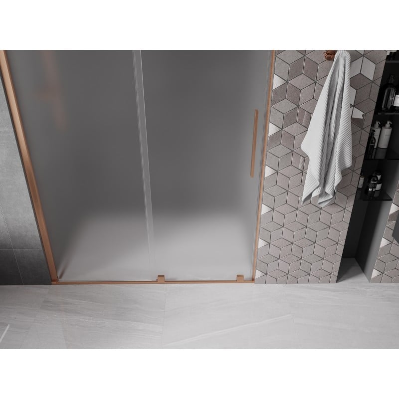 Mexen Velar porte de douche coulissante 160 cm, givre, cuivre brossé - 871-160-000-31-65