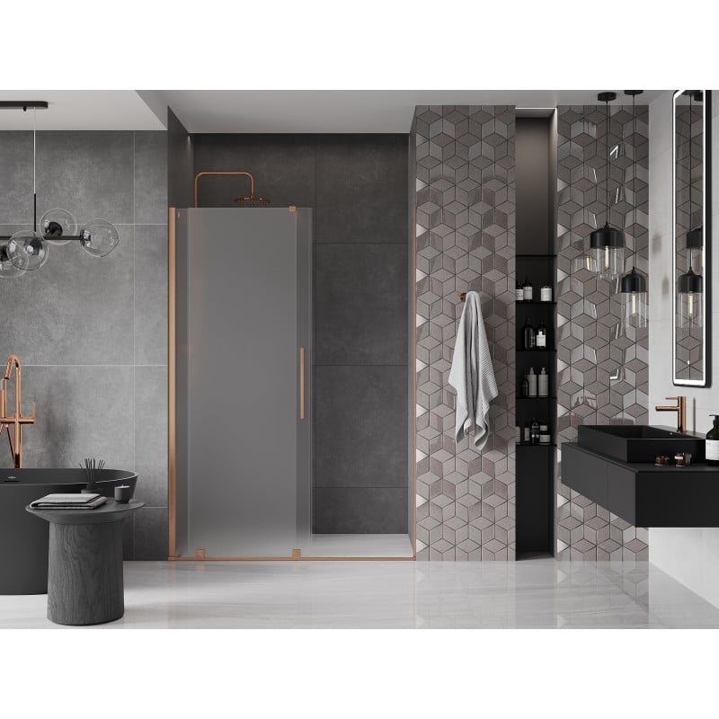 Mexen Velar porte de douche coulissante 160 cm, givre, cuivre brossé - 871-160-000-31-65