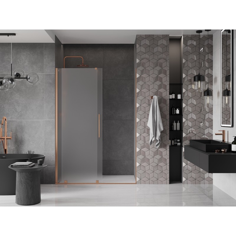 Mexen Velar porte de douche coulissante 140 cm, givré, cuivre brossé - 871-140-000-31-65