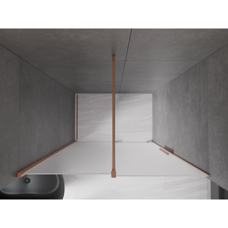 Mexen Velar porte de douche coulissante 140 cm, givré, cuivre brossé - 871-140-000-31-65