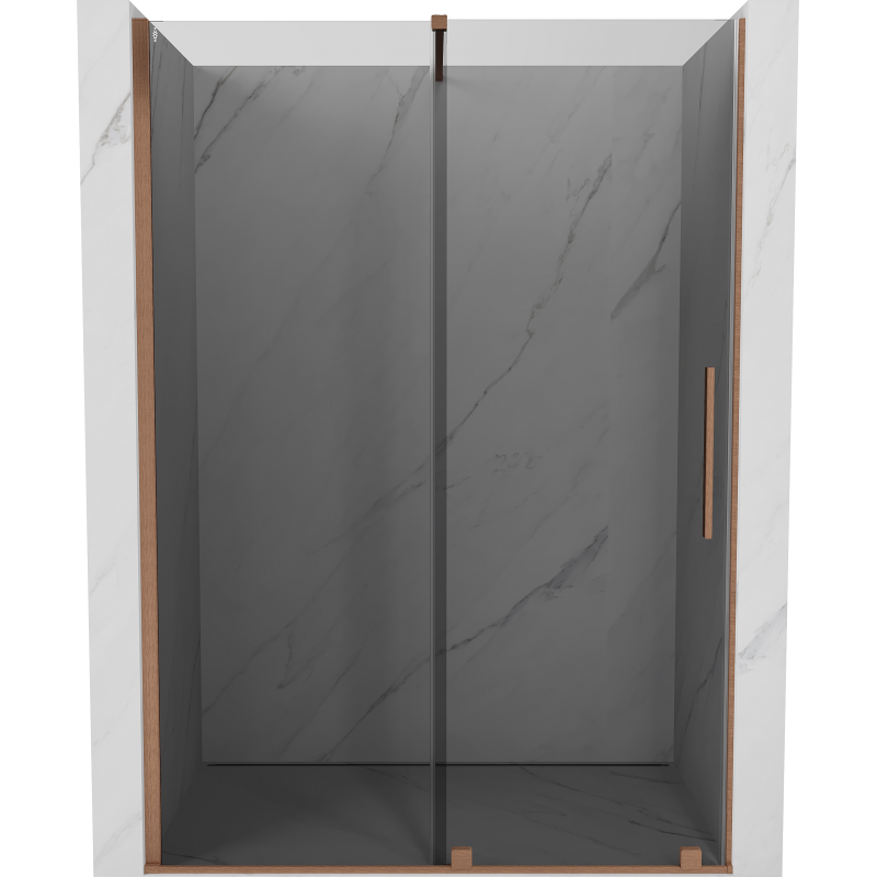Mexen Velar porte de douche coulissante 140 cm, graphite, cuivre brossé - 871-140-000-41-65