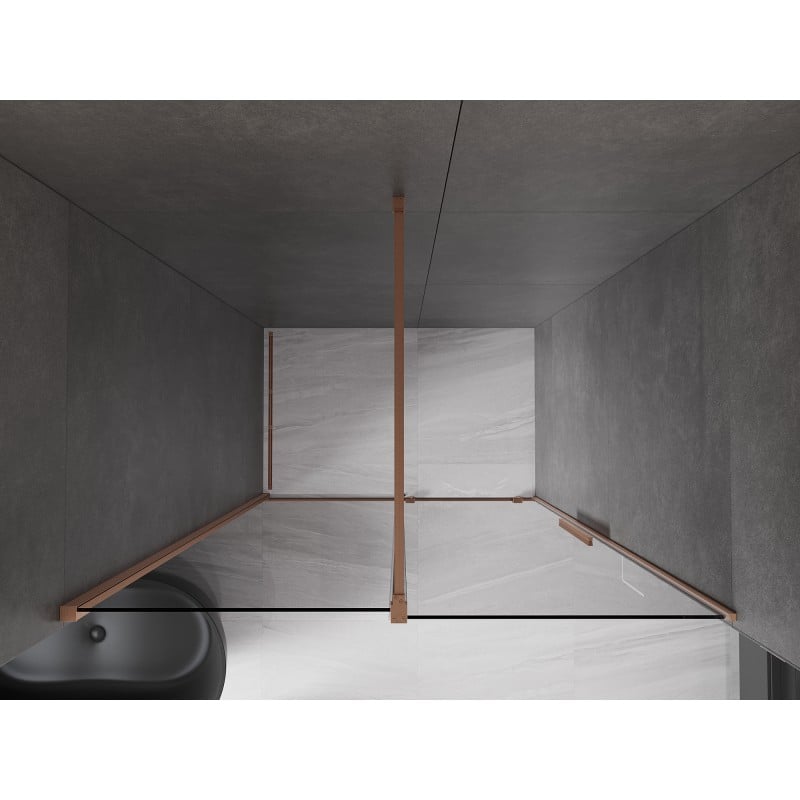 Mexen Velar porte de douche coulissante 160 cm, graphite, cuivre brossé - 871-160-000-41-65