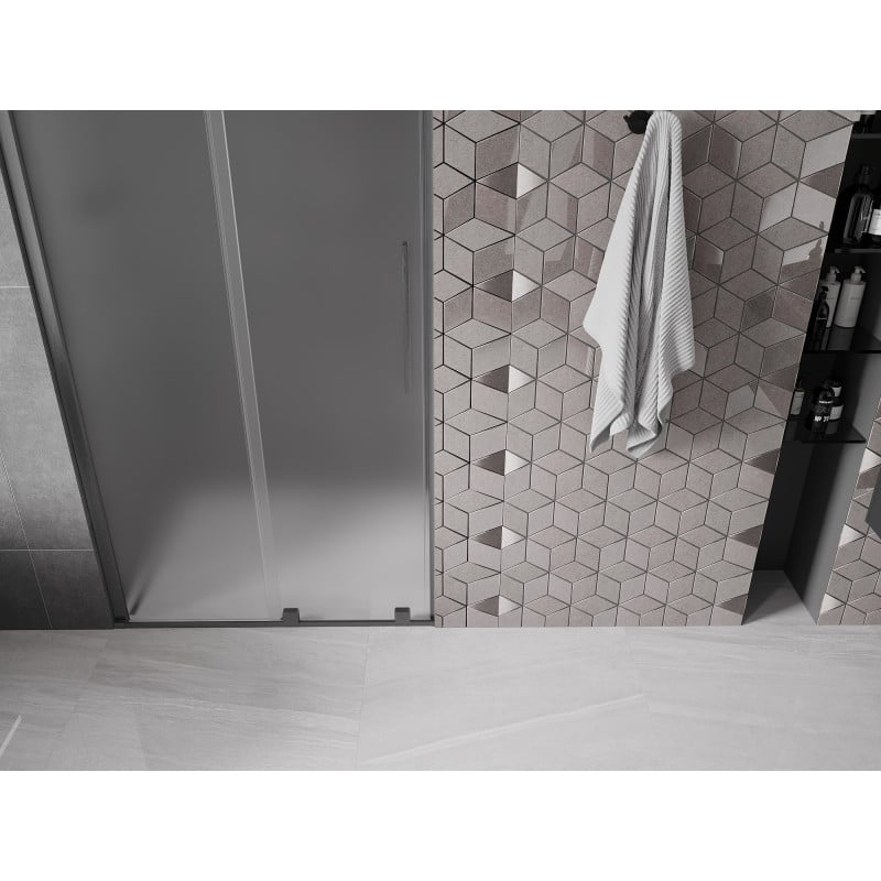 Mexen Velar porte de douche coulissante 110 cm, givré, gris canon brossé - 871-110-000-31-66
